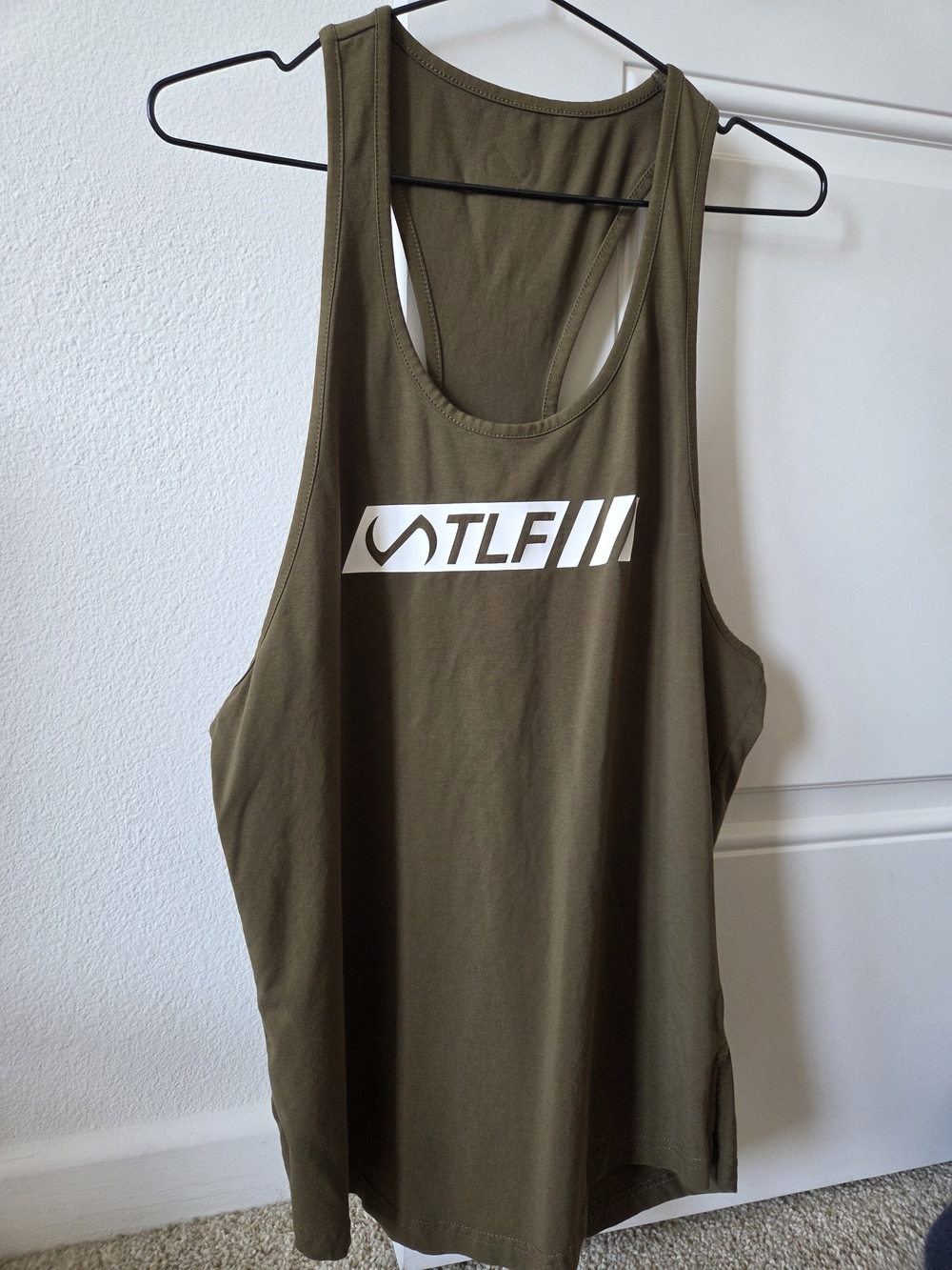 TLF Olive Green Muscle Stringer Tank Like New